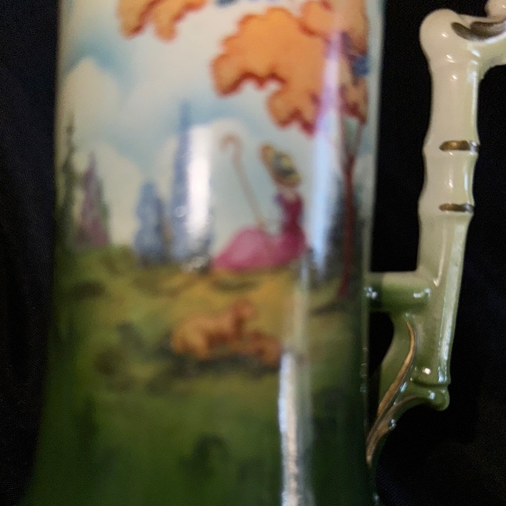 Vintage Ceramic Pitcher with Scenic Design Czech pottery - Picture 7 of 12